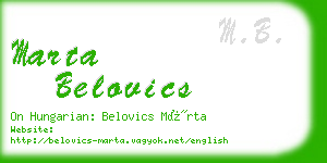 marta belovics business card